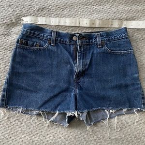 Levi’s Denim Frayed High Waisted Shorts
